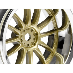HPI RACING WORK XSA 02C WHEEL 26mm CHROME/GOLD (9mm OFFSET)