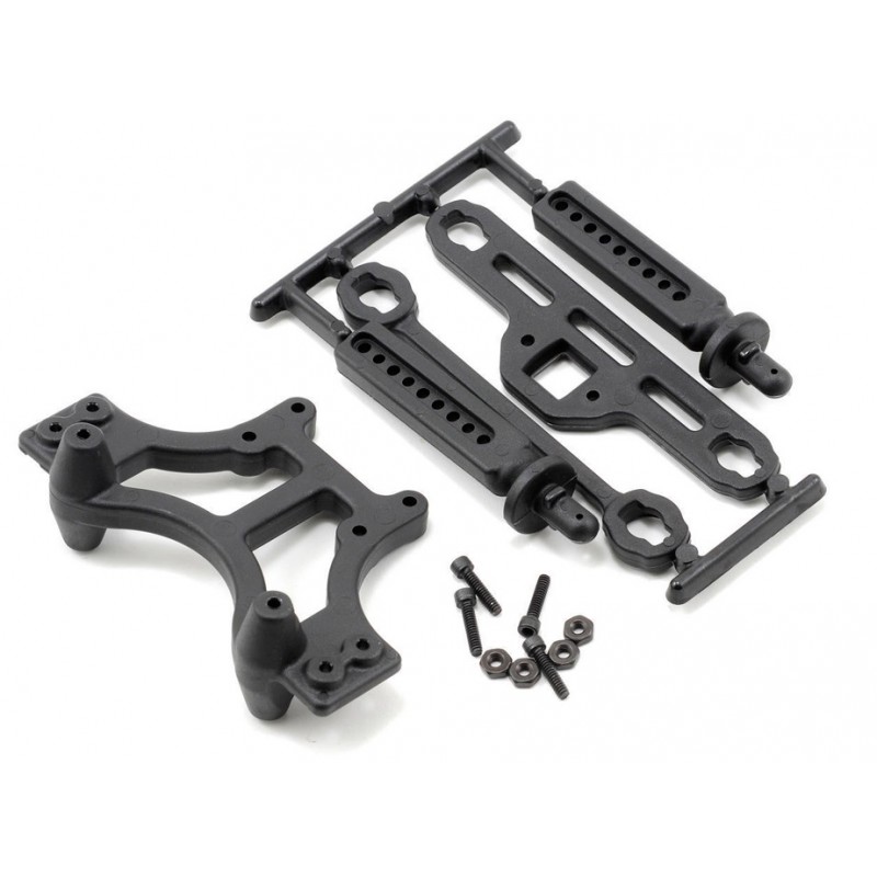 RPM Słupki karoserii + wieżyczki / Shock Tower & Body Mounts (Black) 4917R