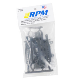 RPM Słupki karoserii + wieżyczki / Shock Tower & Body Mounts (Black) 4917R