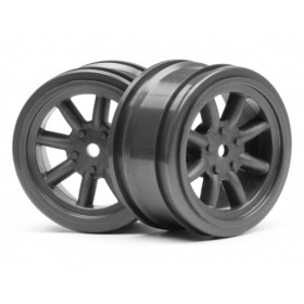 HPI RACING VINTAGE 8 SPOKE WHEEL 26mm GUNMETAL 0mm OFFSET