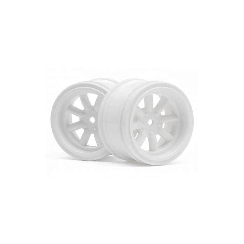 HPI RACING VINTAGE 8 SPOKE WHEEL 31mm WHITE 6mm OFFSET