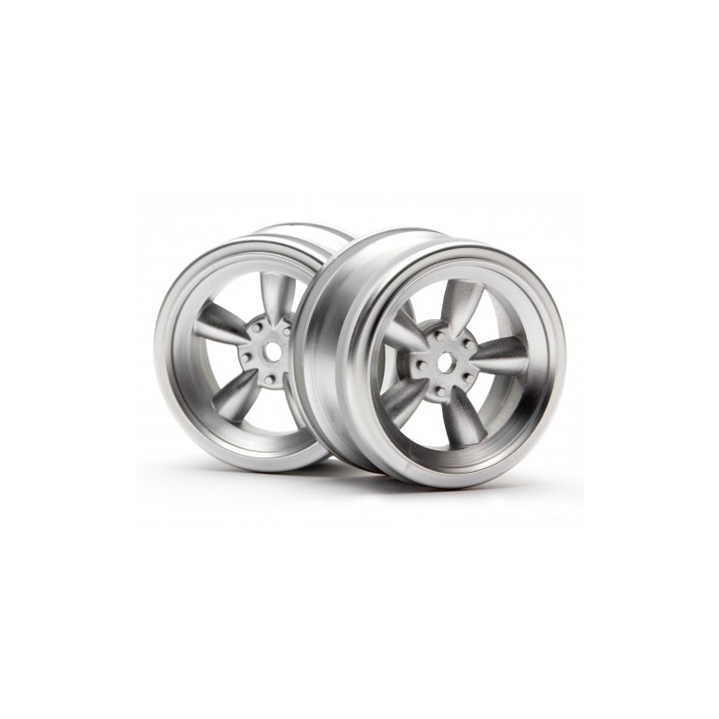 HPI RACING VINTAGE 5 SPOKE WHEEL 26MM MATTE CHROME(0MM OFFSET)