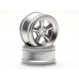 HPI RACING VINTAGE 5 SPOKE WHEEL 26MM MATTE CHROME(0MM OFFSET)