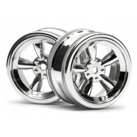 HPI RACING VINTAGE 5 SPOKE WHEEL 26MM SHINY CHROME(0MM OFFSET)
