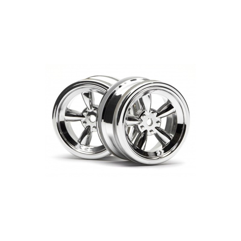 HPI RACING VINTAGE 5 SPOKE WHEEL 26MM SHINY CHROME(0MM OFFSET)
