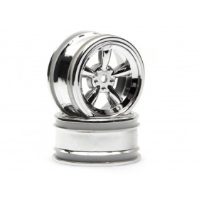 HPI RACING VINTAGE 5 SPOKE WHEEL 26MM SHINY CHROME(0MM OFFSET)