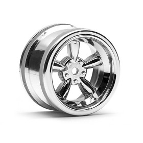 HPI RACING VINTAGE 5 SPOKE WHEEL 31MM SHINY CHROME (6MM OFFSET)