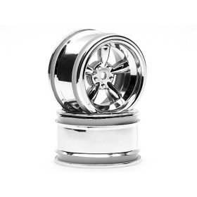 HPI RACING VINTAGE 5 SPOKE WHEEL 31MM SHINY CHROME (6MM OFFSET)