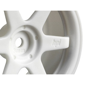 HPI RACING TE37 WHEEL 26MM WHITE(3MM OFFSET)
