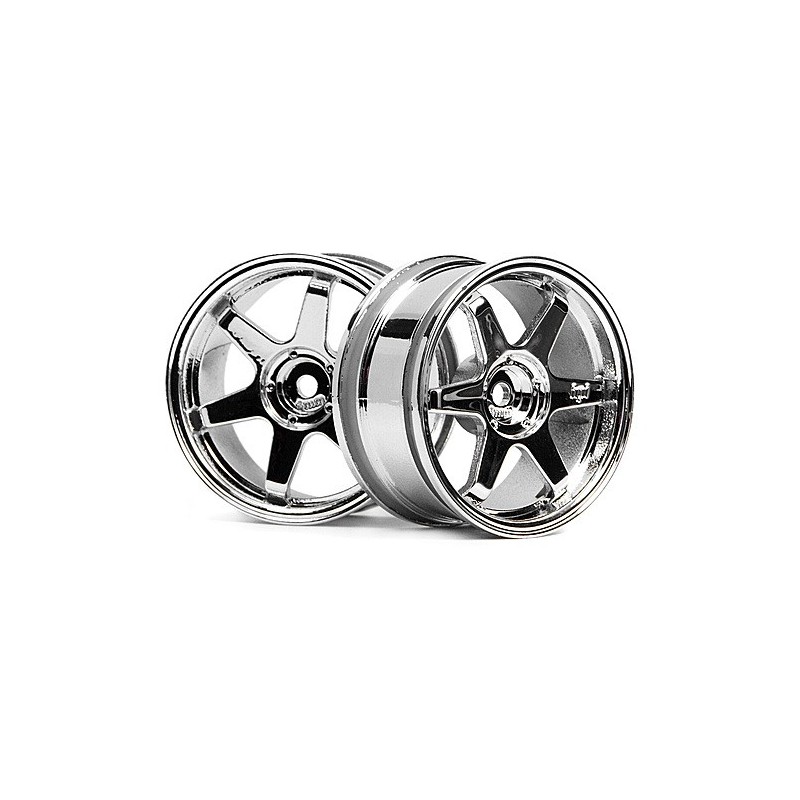 HPI RACING TE37 WHEEL 26MM CHROME (3MM OFFSET)