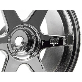 HPI RACING TE37 WHEEL 26MM CHROME (3MM OFFSET)