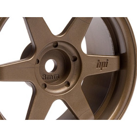 HPI RACING TE37 WHEEL 26mm BRONZE (3mm OFFSET)