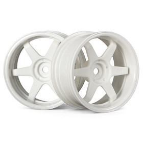 HPI RACING TE37 WHEEL 26MM WHITE (6MM OFFSET)