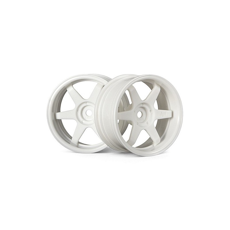 HPI RACING TE37 WHEEL 26MM WHITE (6MM OFFSET)