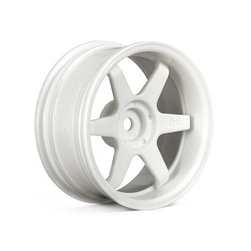 HPI RACING TE37 WHEEL 26MM WHITE (6MM OFFSET)