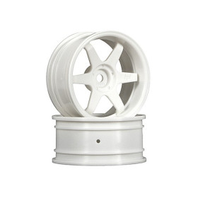 HPI RACING TE37 WHEEL 26MM WHITE (6MM OFFSET)