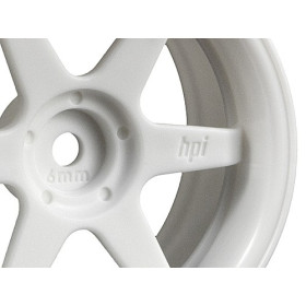 HPI RACING TE37 WHEEL 26MM WHITE (6MM OFFSET)