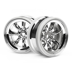 HPI RACING MX60 8 SPOKE WHEEL CHROME (6mm OFFSET/2pcs)