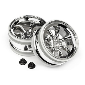 HPI RACING MX60 8 SPOKE WHEEL CHROME (6mm OFFSET/2pcs)