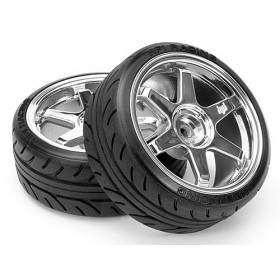 HPI RACING MOUNTED SUPER DRIFT TYRE (A TYPE) ON TE37 WHEEL CHROME
