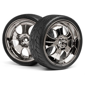 HPI RACING MOUNTED SUPER LOW TREAD TIRE (BLACK CHROME/4pcs)