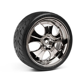 HPI RACING MOUNTED SUPER LOW TREAD TIRE (BLACK CHROME/4pcs)