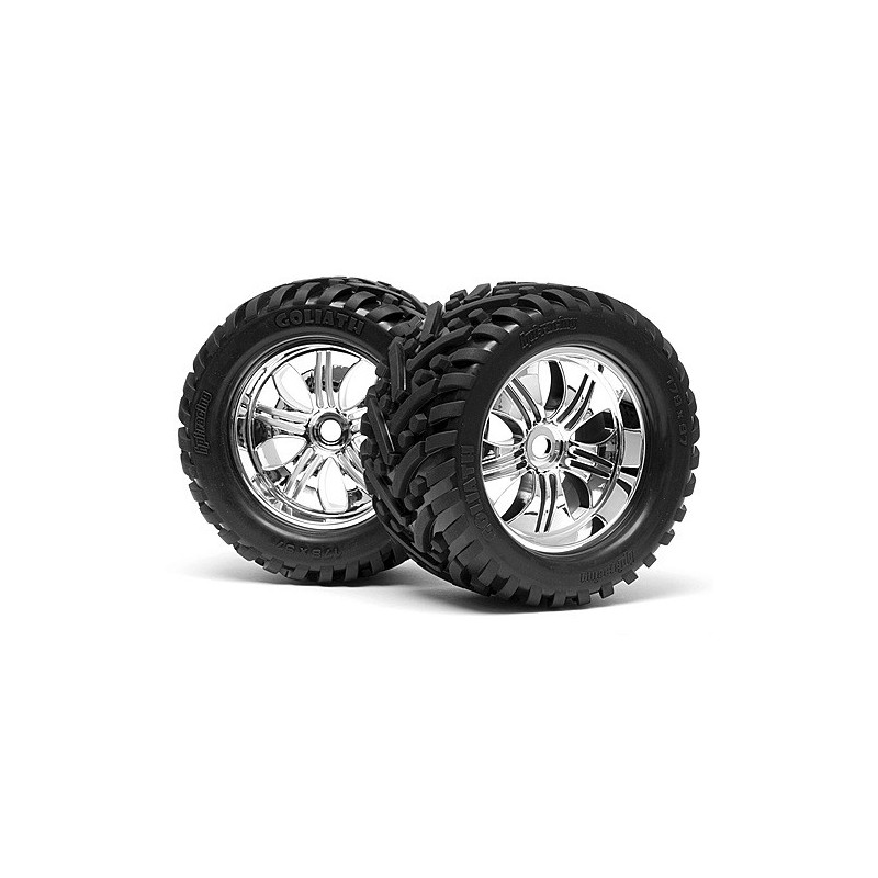 HPI RACING Opony GOLIATH 178x97mm na felgach TREMOR CHROME