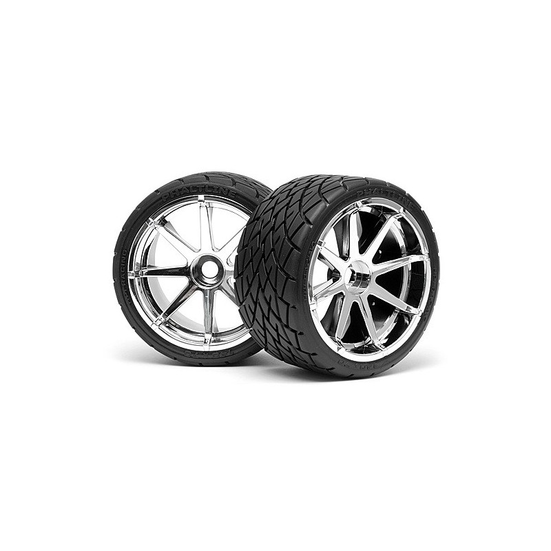 HPI RACING Koła PHALTLINE TIRE + BLAST WHEEL CHROME MT 1/8 2szt.