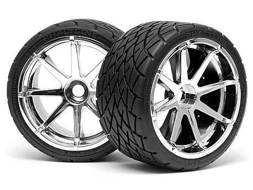 Koła asfaltowe HPI RACING - MOUNTED PHALTLINE TIRE 140x70mm on BLAST WHEEL CHROME