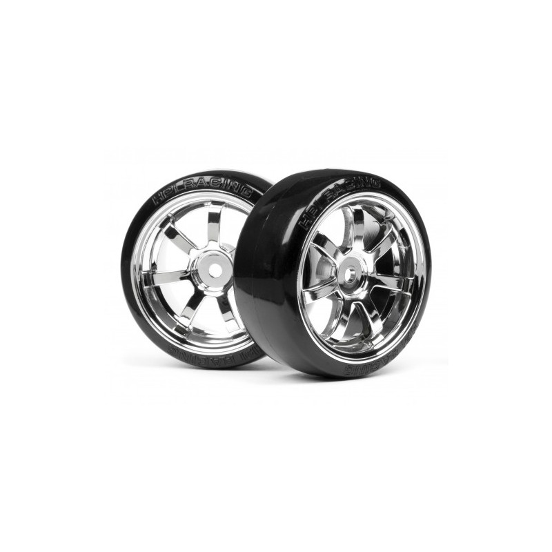 HPI RACING T-DRIFT TIRE 26mm RAYS 57S-PRO WHEEL CHROME