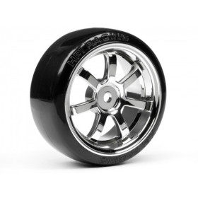 HPI RACING T-DRIFT TIRE 26mm RAYS 57S-PRO WHEEL CHROME