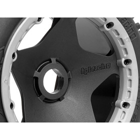 HPI RACING DIRT BUSTER BLOCK TIRE HD COMPOUND ON BLACK WHEEL