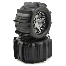 TRAXXAS Koła łopatowe / Paddle Tires & All-Star Black Chrome Wheels 2.8"