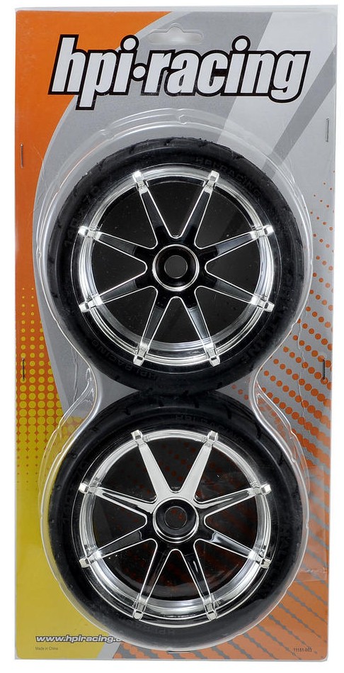 Koła asfaltowe HPI RACING - MOUNTED PHALTLINE TIRE 140x70mm on BLAST WHEEL CHROME