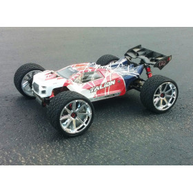 HPI RACING Koła PHALTLINE TIRE + BLAST WHEEL CHROME MT 1/8 2szt.