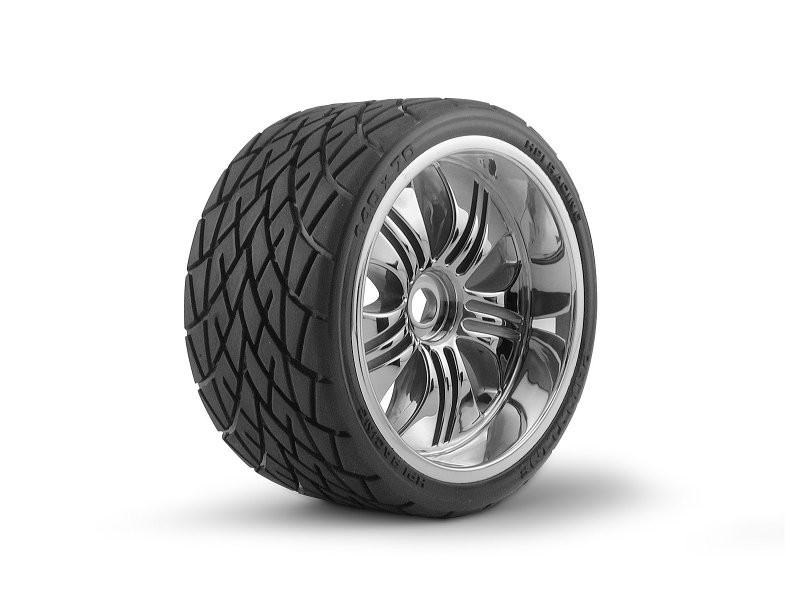 Koła asfaltowe HPI RACING - MOUNTED PHALTLINE TIRE 140x70mm on TREMOR WHEEL CHROME
