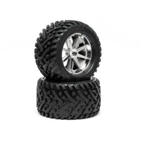 HPI RACING Koła GOLIATH TIRE + BLAST WHEEL CHROME MT 1/8 2szt.