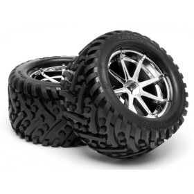 HPI RACING Koła GOLIATH TIRE + BLAST WHEEL CHROME MT 1/8 2szt.