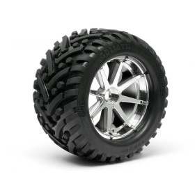 HPI RACING Koła GOLIATH TIRE + BLAST WHEEL CHROME MT 1/8 2szt.