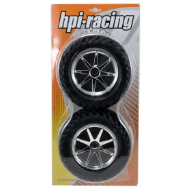 HPI RACING Koła GOLIATH TIRE + BLAST WHEEL CHROME MT 1/8 2szt.