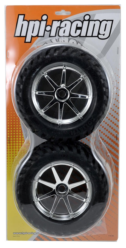 Koła HPI RACING MOUNTED GOLIATH TIRE ON BLAST WHEEL CHROME