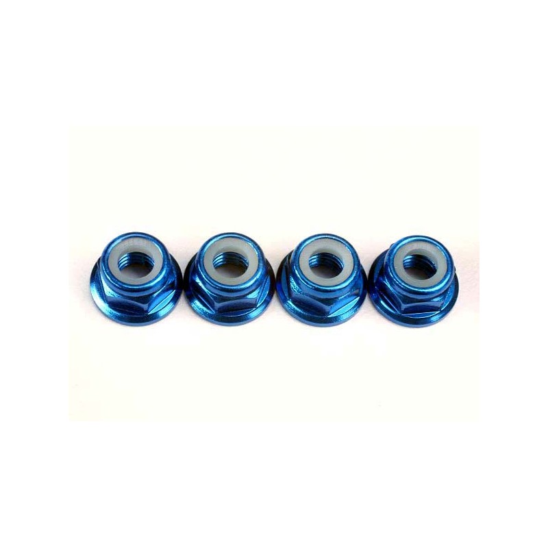 TRAXXAS Aluminiowe nakrętki kół M5 / Nuts 5mm Flanged Locking (blue-anodized)