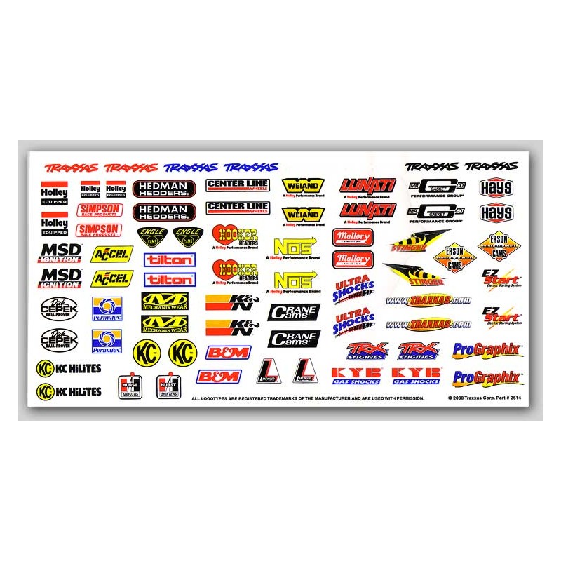 TRAXXAS  Naklejki / Decal Sheet, Racing Sponsors