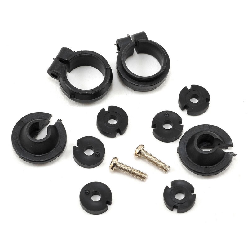 TRAXXAS Piston head set, (2 sets of 3 types)/ shock collars (2)/ spring retainers (2)