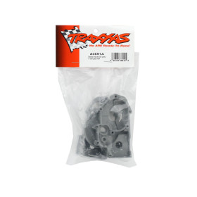TRAXXAS Gearbox halves (L&R) (grey) w/ idler gear shaft