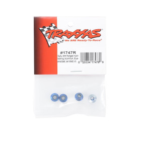 TRAXXAS Nakrętki samohamowne M4 - Nuts, aluminum, flanged (Niebieskie)