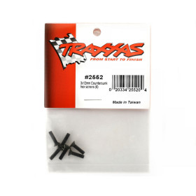 TRAXXAS Screws, 3x12mm countersunk machine (6) (hex drive)