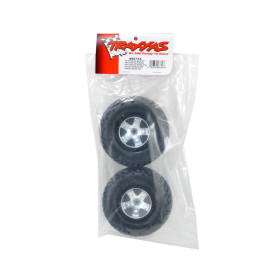 TRAXXAS Koła SCT satin chrome, black beadlock style wheels