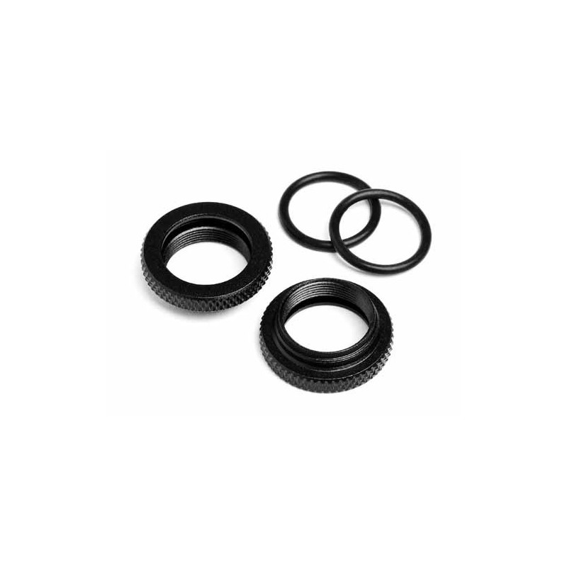 HPI RACING SHOCK SPRING ADJUST NUT (Black/M12/2pcs)