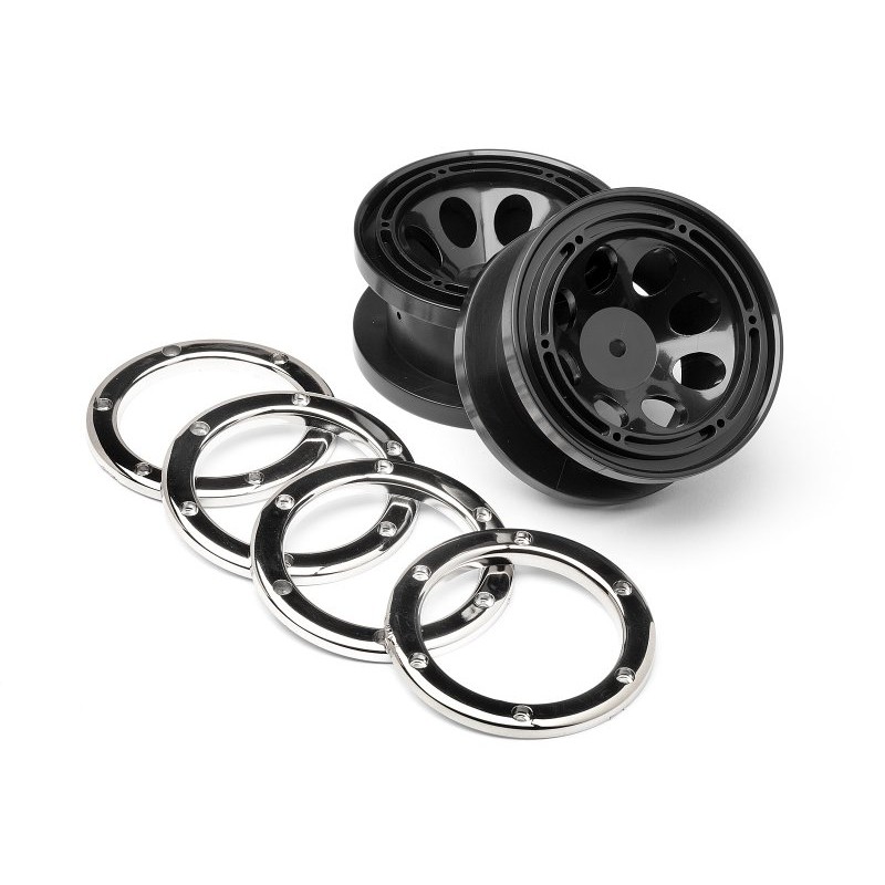 MAVERICK Wheels w/Gunmetal Beadlocks 2pcs (Scout RC)
